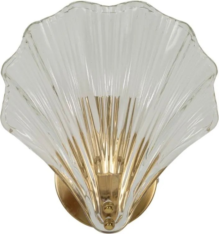 Стъклена стенна лампа в златист цвят Da Muro Shell – Mauro Ferretti