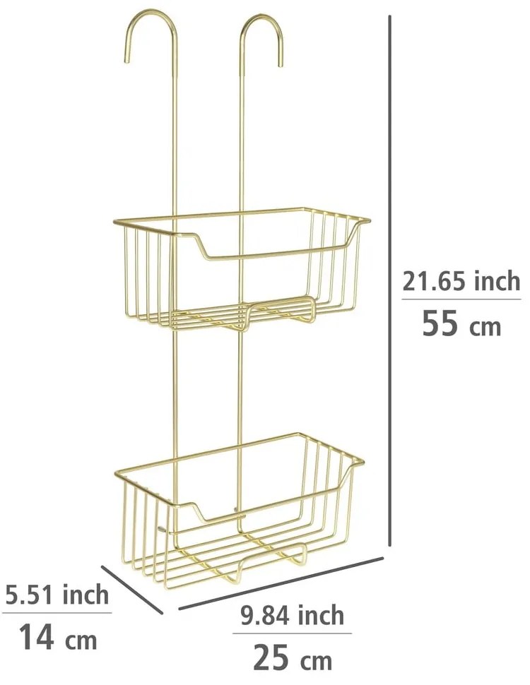 Висящ рафт за баня от неръждаема стомана в златист цвят Milo – Wenko