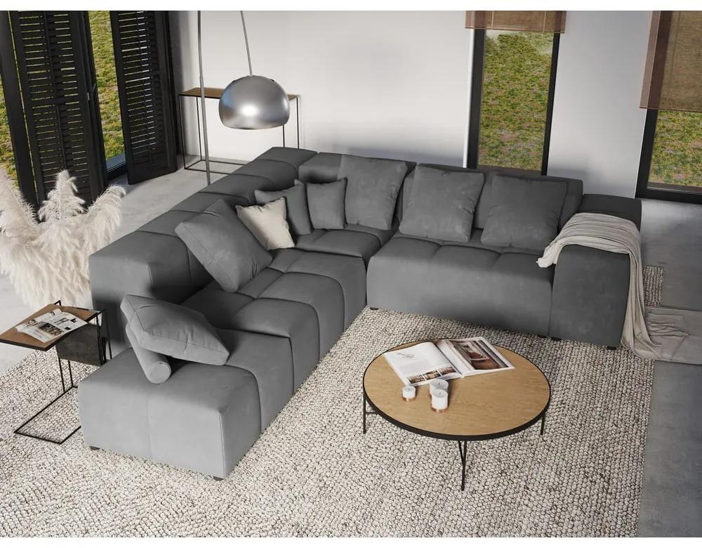 Модул за диван от сиво кадифе Rome Velvet - Cosmopolitan Design