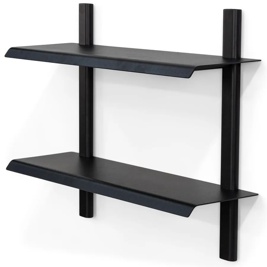Черен на няколко нива метален стенен рафт 60 cm Hola – Spinder Design