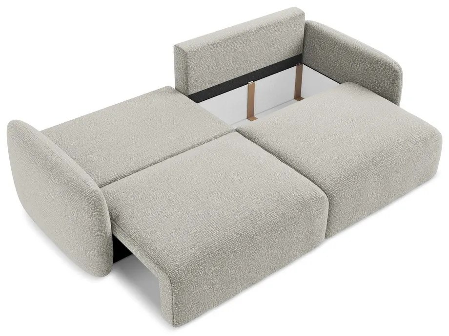 Светлосив разтегателен диван с място за съхранение 238 cm Kalena – Makamii