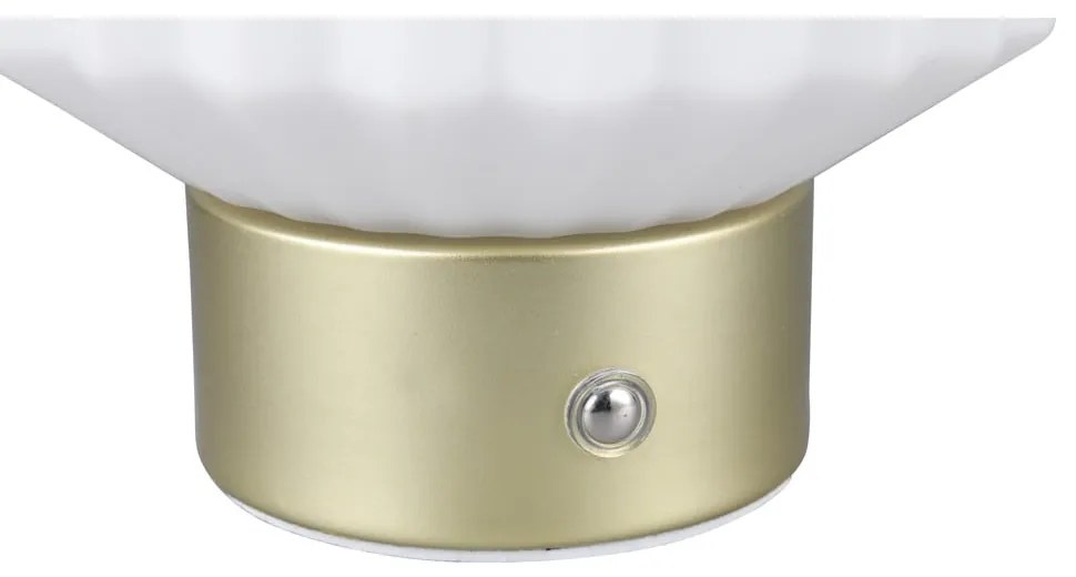 Димируема настолна LED лампа в бяло и златисто със стъклен абажур (височина 19,5 см) Lord - Reality