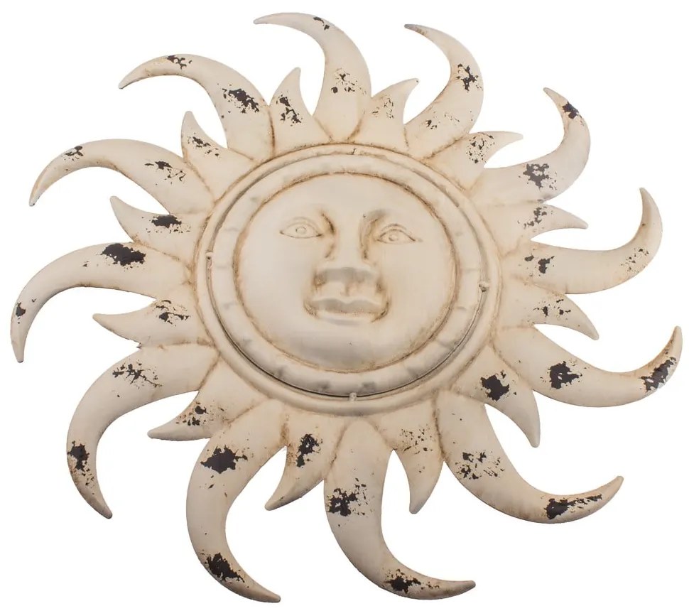 Бяла метална декорация за стена Sun - Dakls