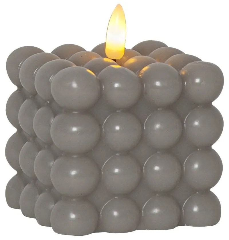 LED свещ от сив восък , височина 9,5 см Flamme Dot - Star Trading