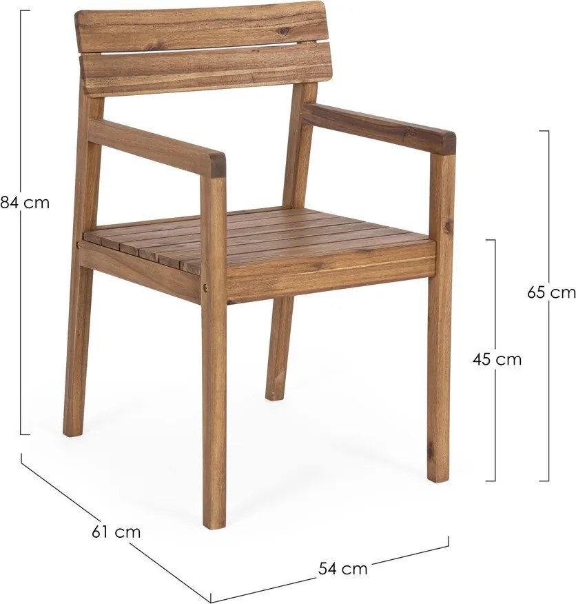 Градински стол от масивно дърво в естествен цвят Rodano – Bizzotto