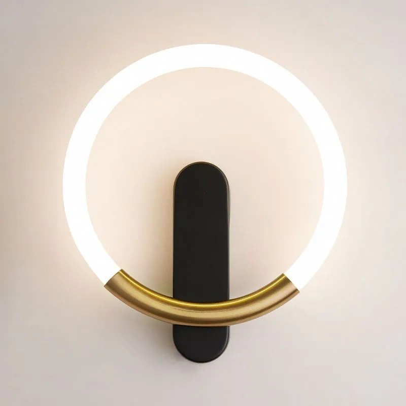 СТЕННА ЛАМПА LED LHJ068-W C BRUSH GOLD/BLACK