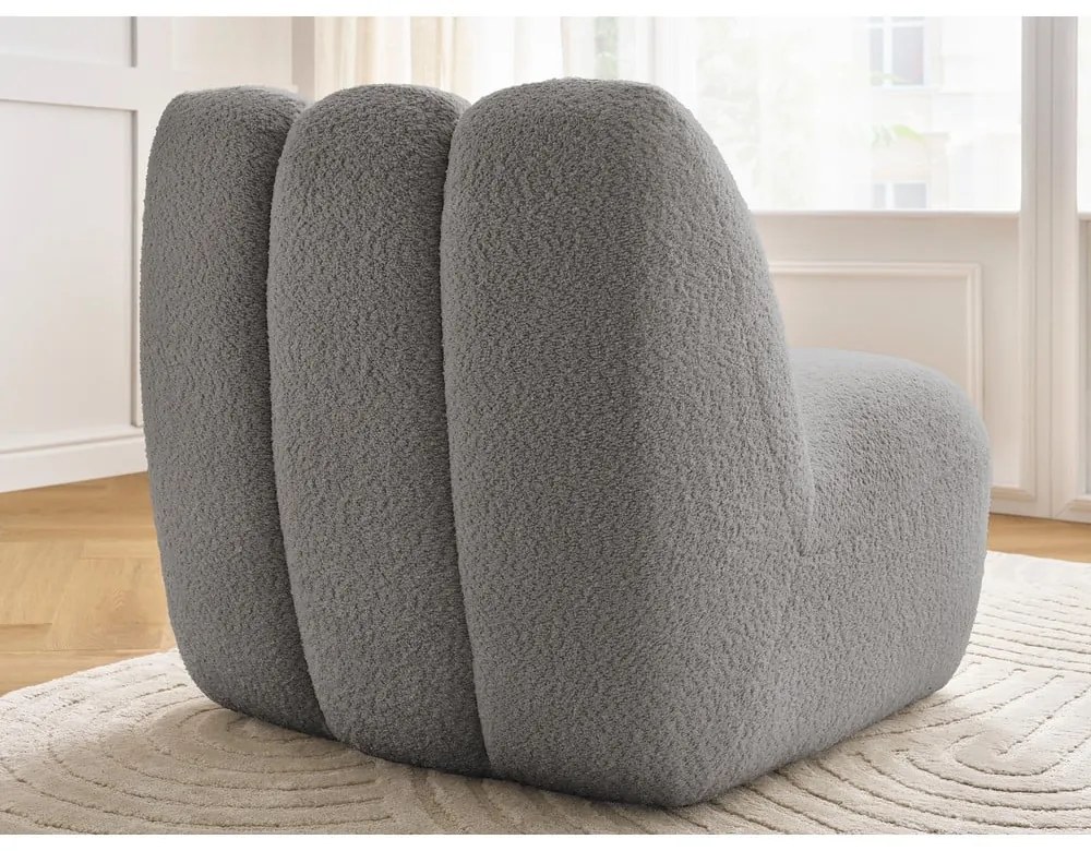 Светлосиво кресло от прежда с примки от букле Janissaire – Bobochic Paris