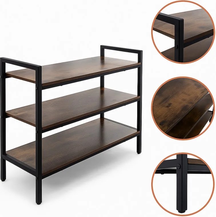 Шкаф за обувки с 3 рафта, лесно сглобяване, издръжлива конструкция Ruhhy 27038