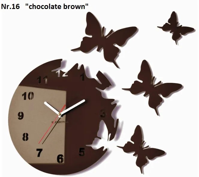Самозалепващ се стенен часовник с мотив на пеперуда Злато