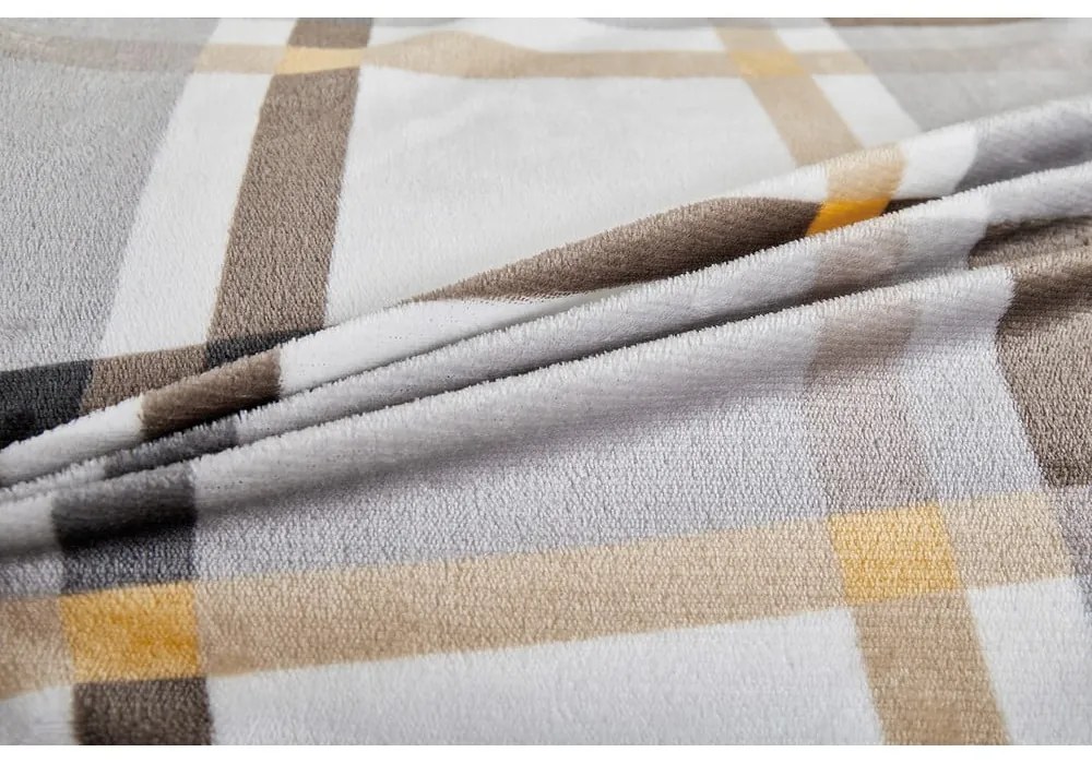 Сиво-кафяво единично спално бельо от микроплюш 140x200 cm – My House