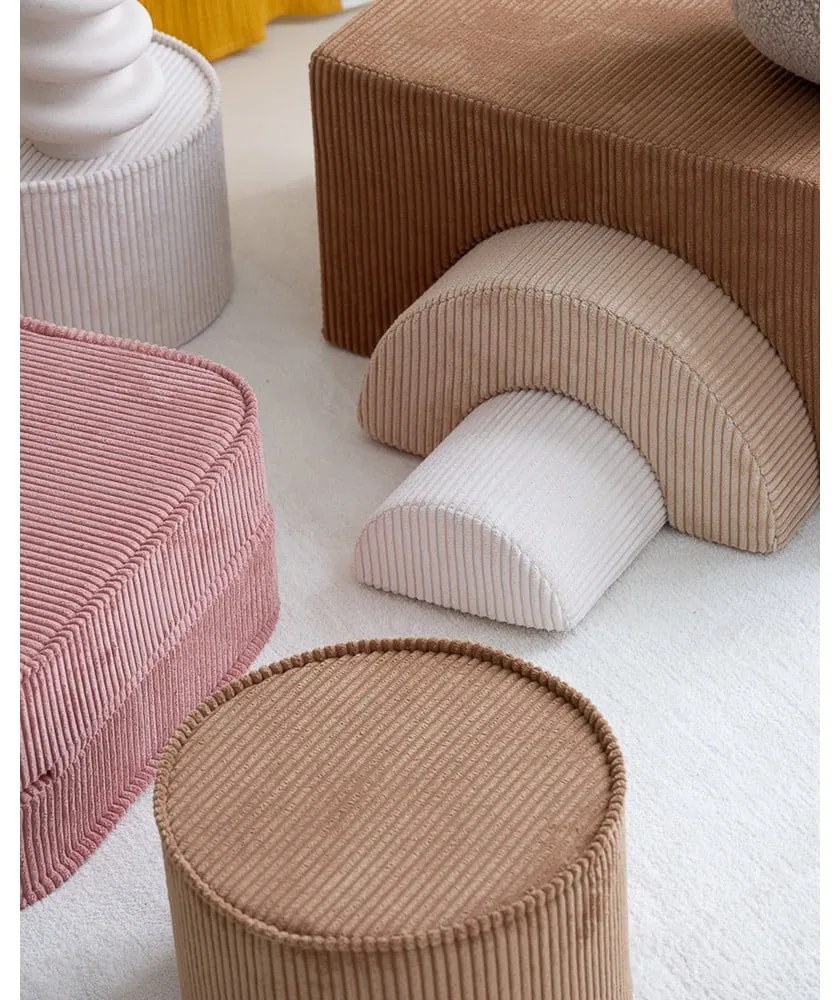 Кафяв детски пуф от рипсено кадифе – Wigiwama