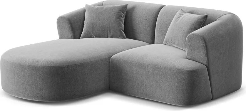 Светлосив кадифен ъглов диван (ляв ъгъл) Campi – Cosmopolitan Design