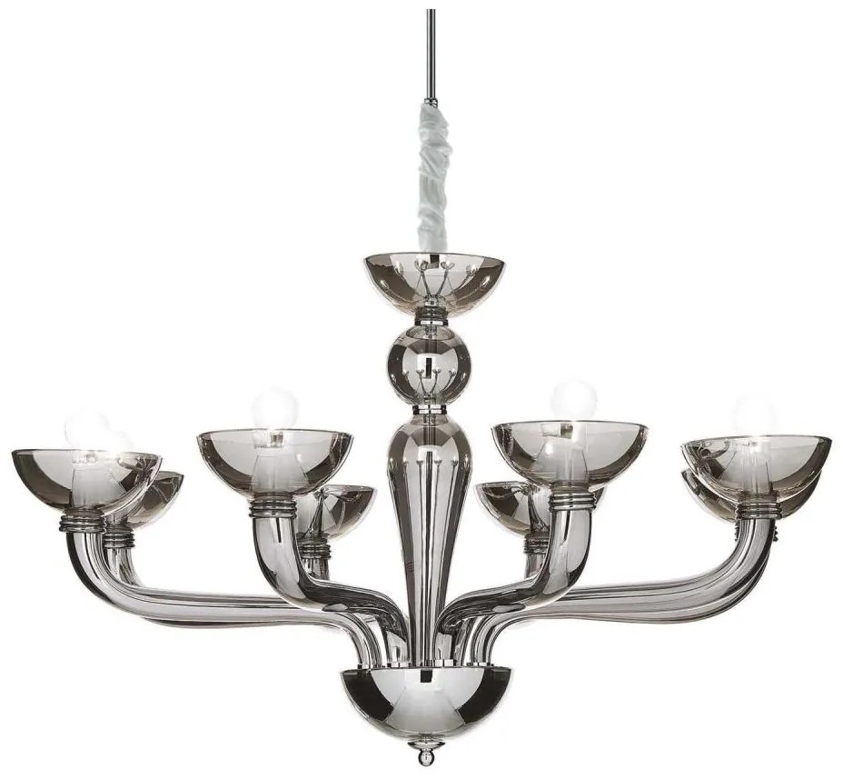 Ideal Lux - Пендел CASANOVA 8xE14/40W/230V Ø 88 см сив