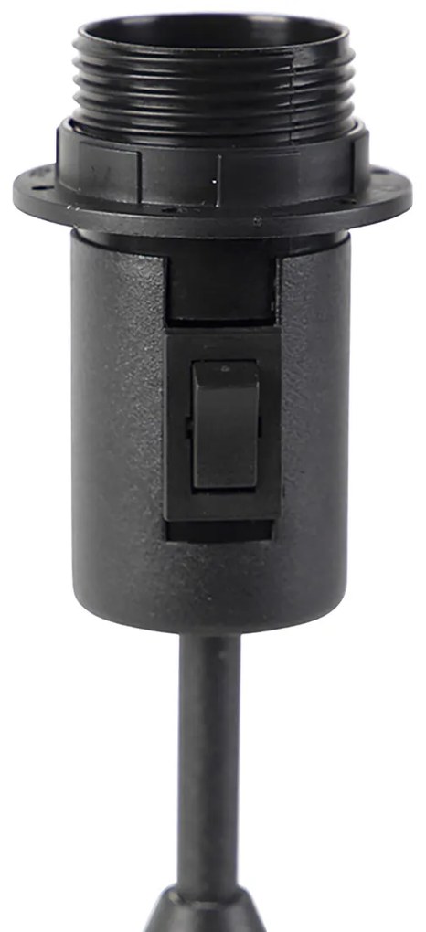 Настолна лампа черна регулируема със светло сив абажур 35 см - Parte