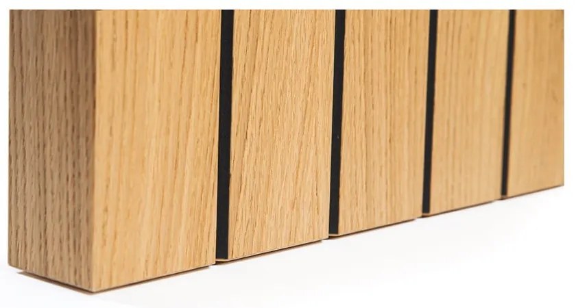 Маса за хранене с дъбов плот 90x160 cm Stripe - Woodman