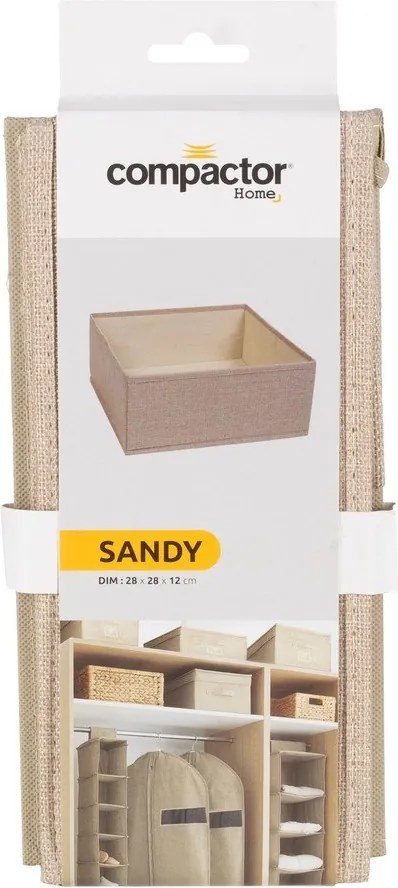 Бежова текстилна кутия за съхранение 28x12x12 cm Sandy – Compactor