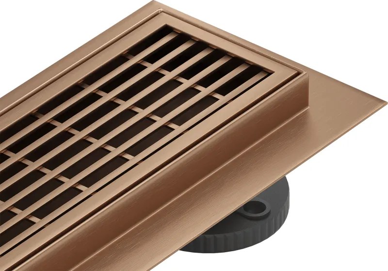 Mexen Flat 360° M33 въртящ се линеен сифон 80 см, четкана мед - 1C33080-40
