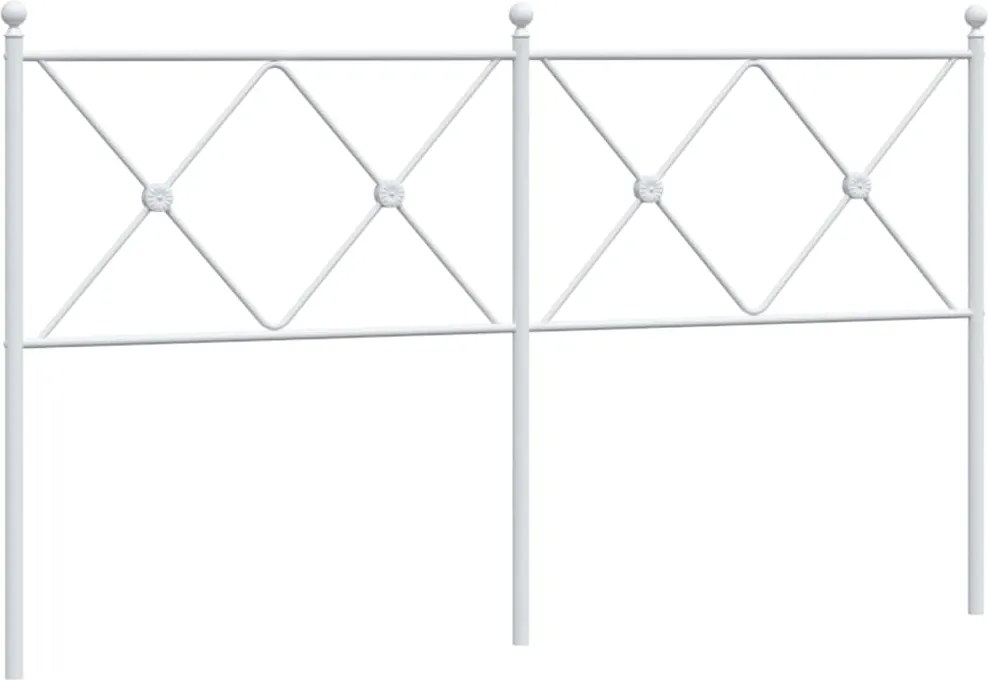 376586 vidaXL Метална резервна табла за легло, бяла, 160 см