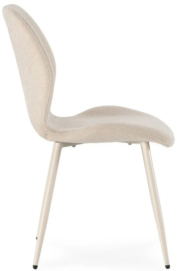 Кремави тапицирани трапезни столове в комплект 4 бр. Ansu – Marckeric