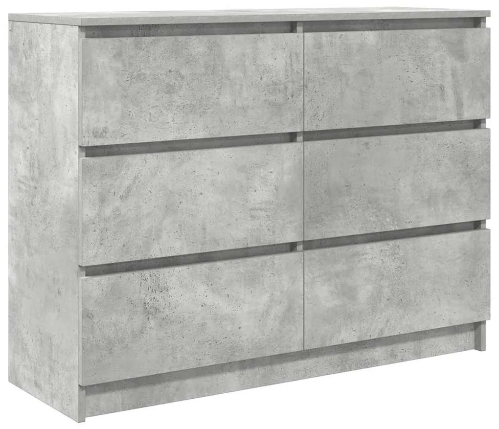 3328501 vidaXL Бюфет, бетонно сив, 100x35x76 см, инженерно дърво
