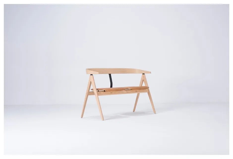 Пейка от дъбово дърво с кожена седалка Ava - Gazzda