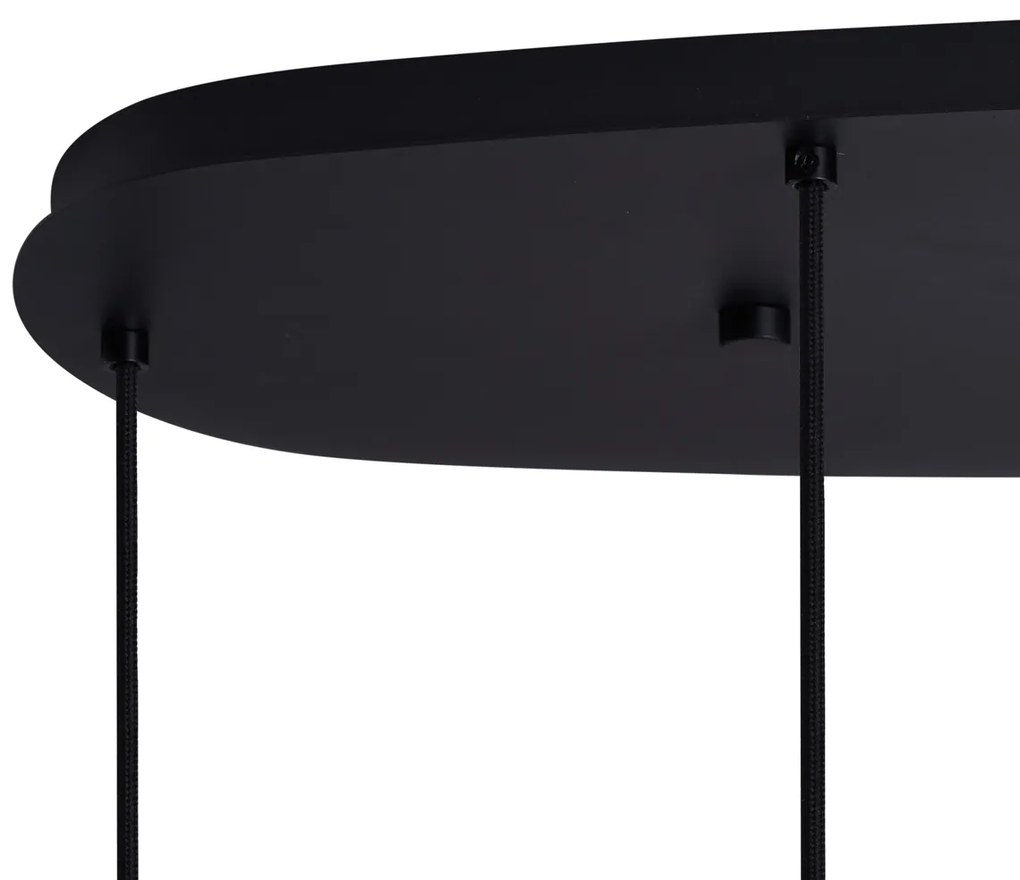 Модерен висящ полилей черен с димно стъкло 6-светлинен - Duplantis