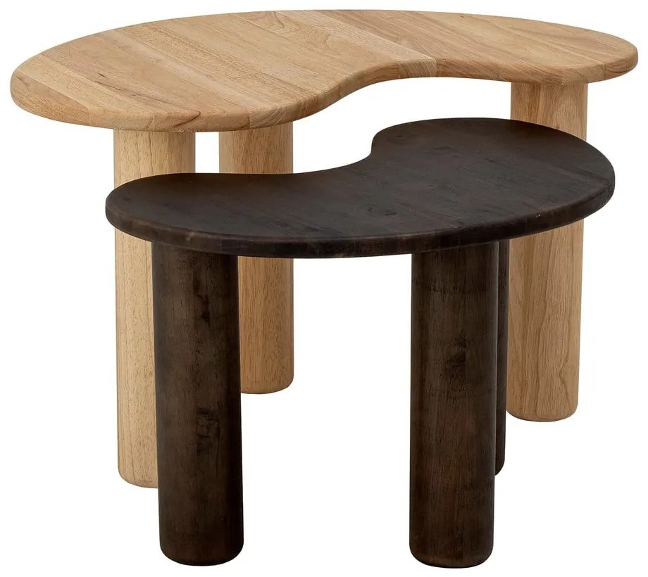 Масичка за кафе от масивно каучуково дърво в естествен цвят 44x65 cm Luppa – Bloomingville