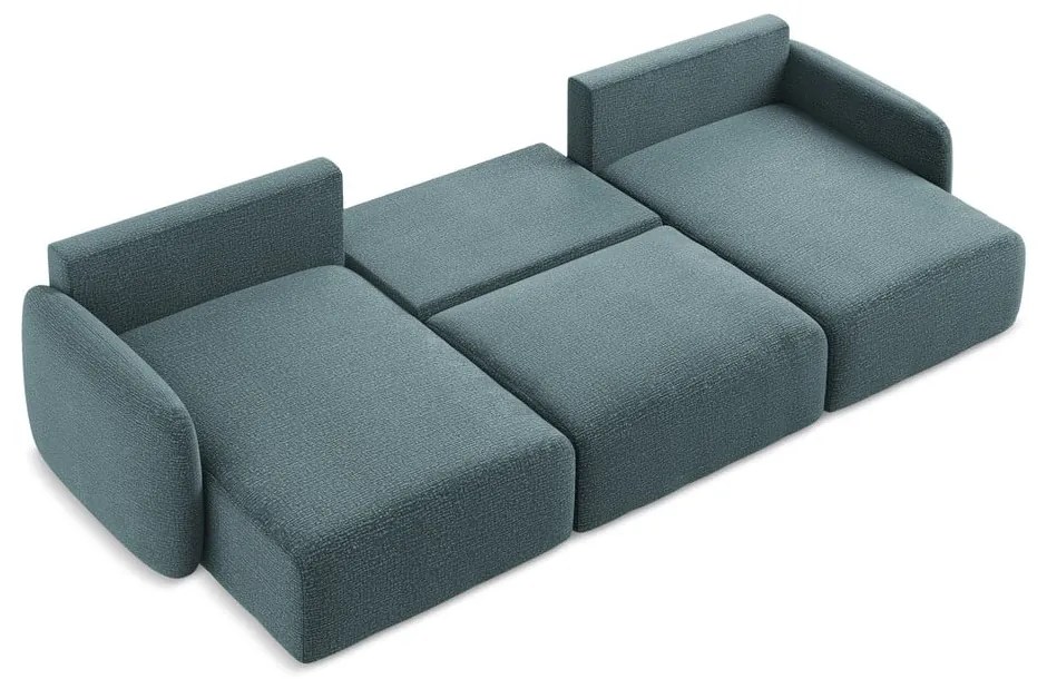 Тюркоазен разтегателен ъглов диван с място за съхранение Kalena – Makamii