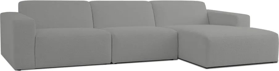 Сив ъглов диван от букле (десен ъгъл) Roxy – Scandic