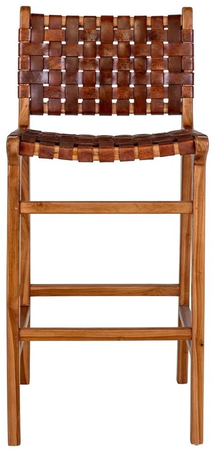 Кафяв бар стол от тиково дърво 101 cm Perugia - House Nordic