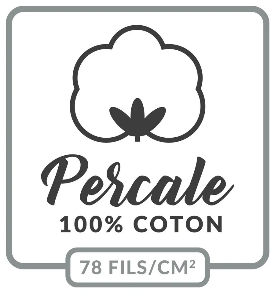 Бял еластичен чаршаф от памук перкал 90x190 cm Percaline – douceur d'intérieur