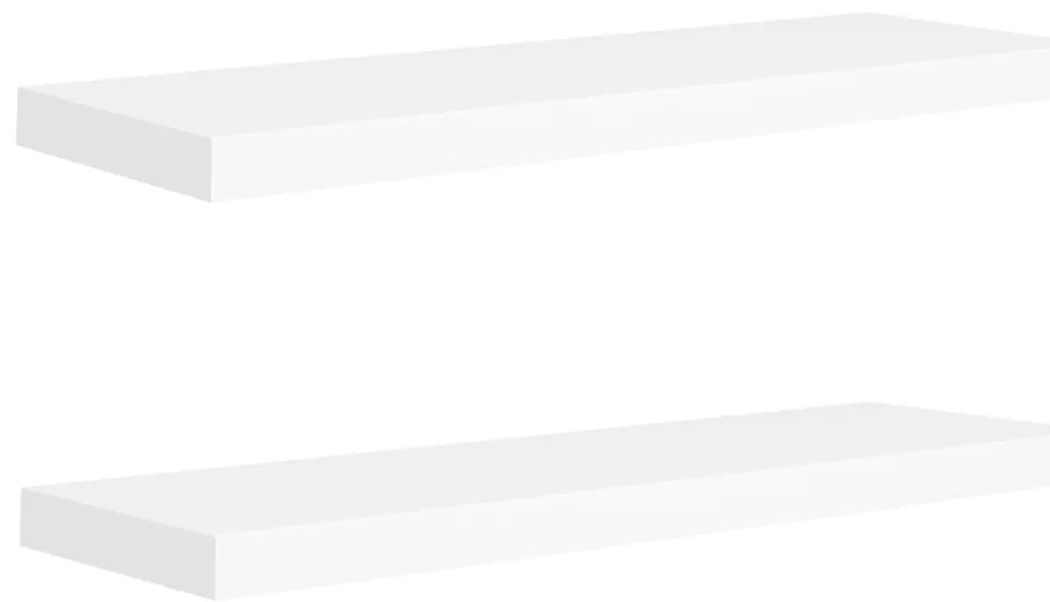 323815 vidaXL Окачени стенни рафтове, 2 бр, бели, 80x23,5x3,8 см, МДФ