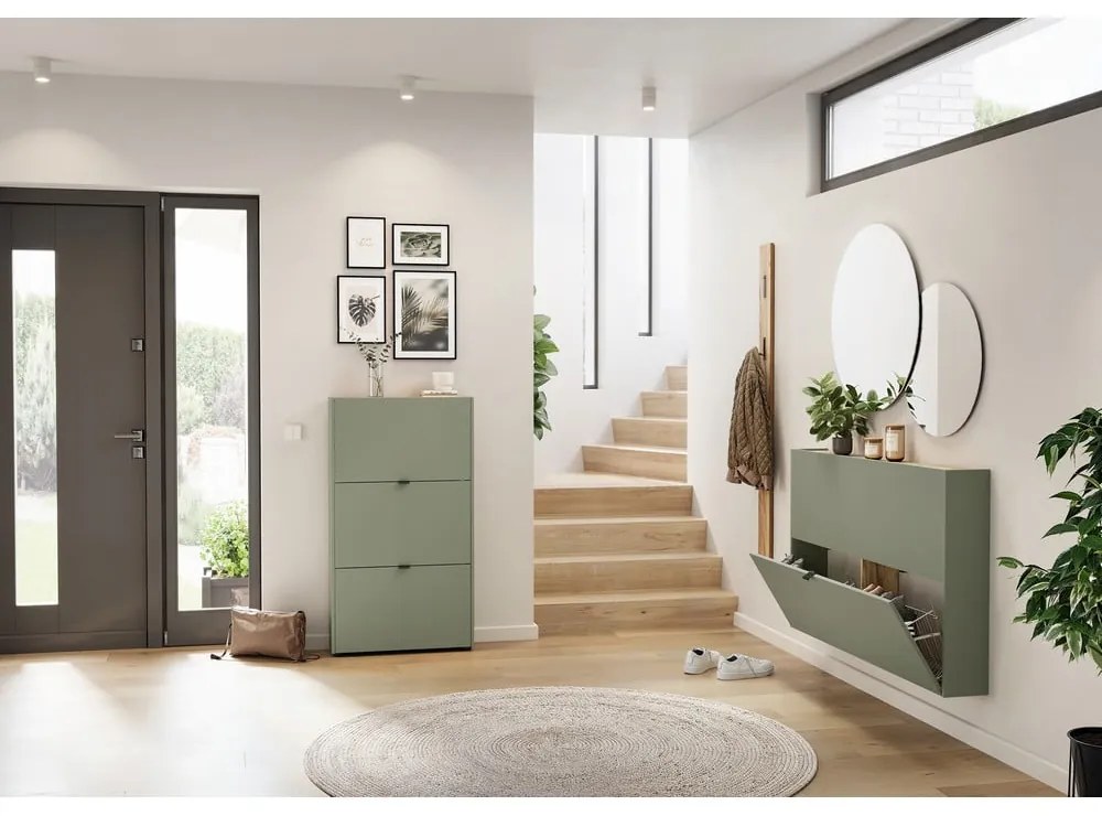 Тъмносив шкаф за обувки 71x127x22 cm Ameca – Germania