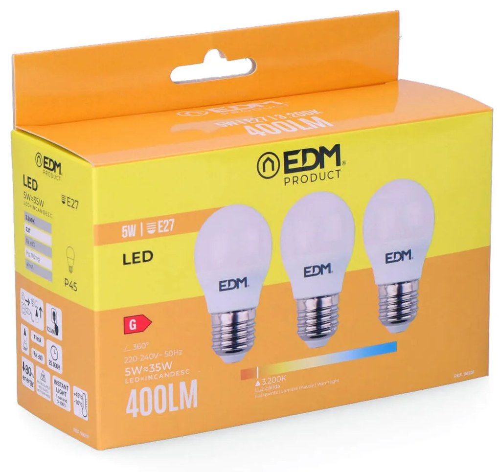 LED крушка EDM E27 5 W G (3200 K)