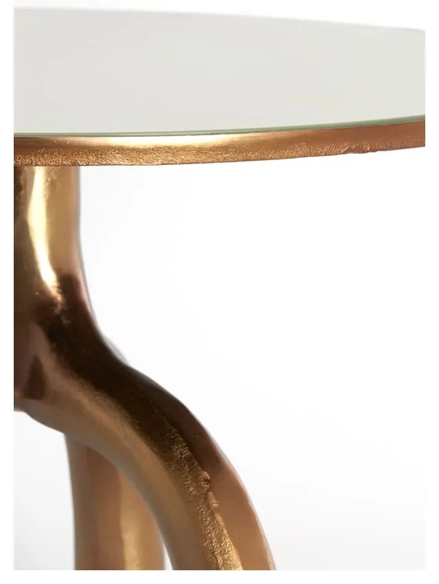 Стъклена кръгла масичка за кафе в бронзово и бежово ø 65 cm Mello - Light &amp; Living