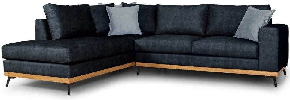 Ъглов диван Rotondo-Синьо тъмно-Ляво