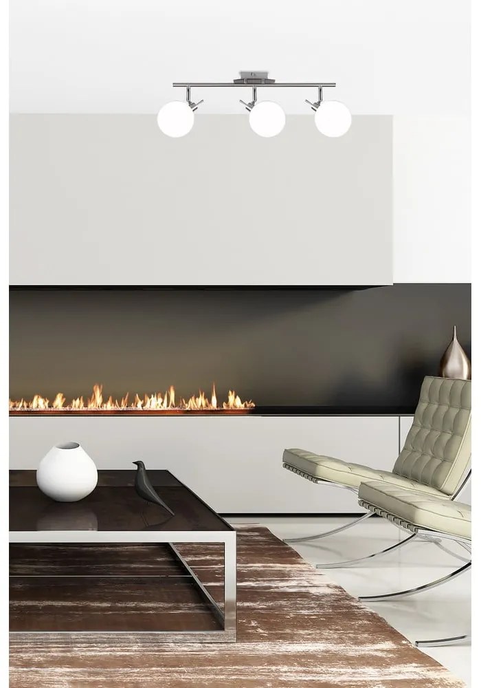 Лампа за таван в сребристо със стъклен абажур 12x62 cm Ghost - Candellux Lighting