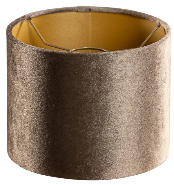 Кадифена абажура кафява със златно покритие 18/18/14