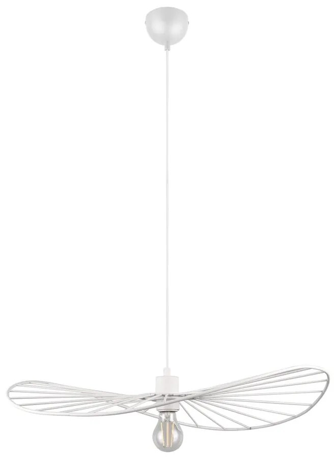 Бяло висящо осветително тяло ø 60 cm Chapeau - Reality