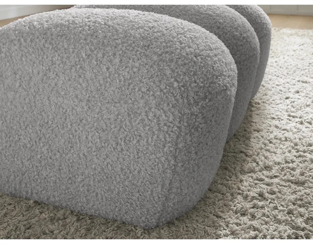 Светлосива табуретка от прежда с примки от букле Hippolyte – Bobochic Paris