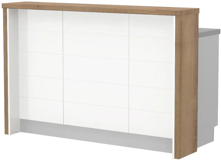 Островна кухненска пейка Hudson-Length: 150 cm.-White-Pacific Walnut