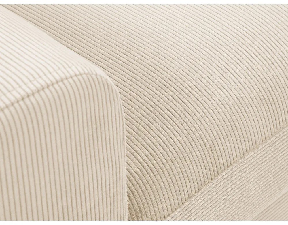 Бежов разтегателен ъглов диван с място за съхранение от рипсено кадифе (десен ъгъл) Kyoto – Cosmopolitan Design