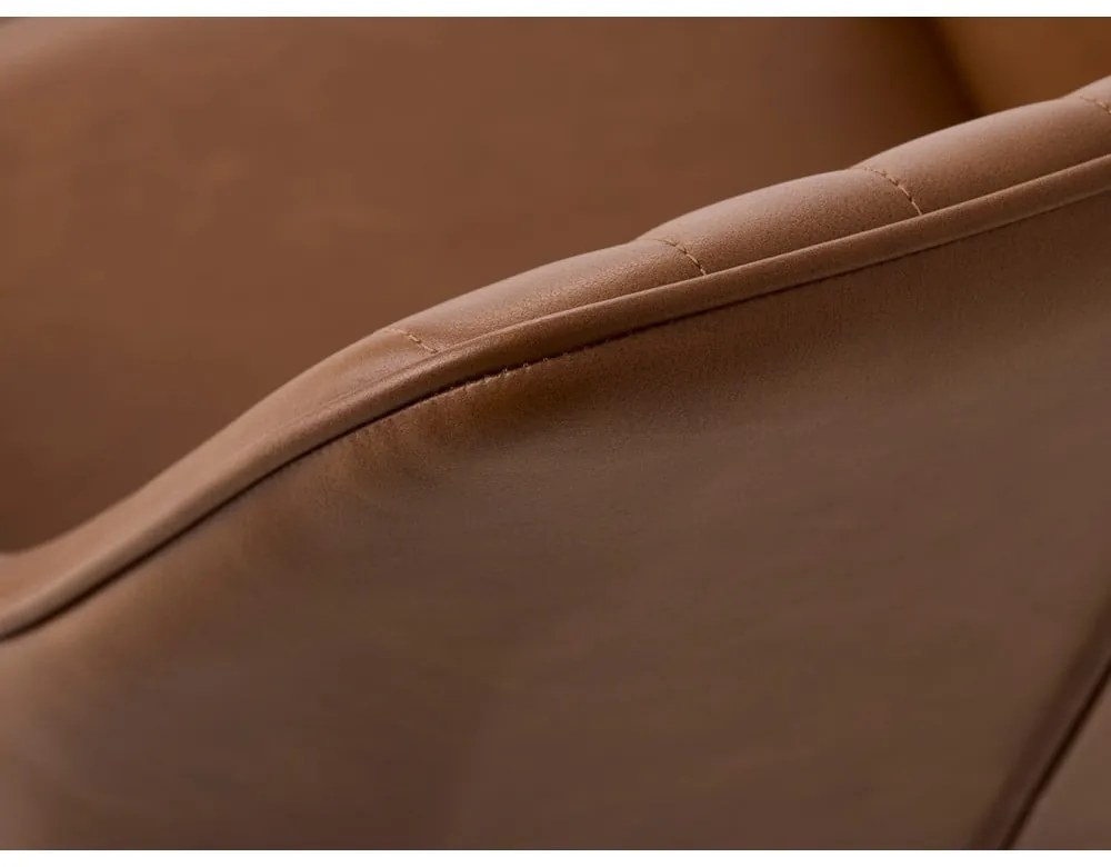 Кафяви тапицирани трапезни столове в комплект с подлакътници 2 бр. Nolan Stripe – Unique Furniture