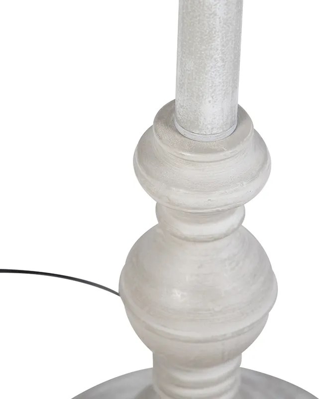 Ретро подова лампа сива със зелен абажур Granny - Classico