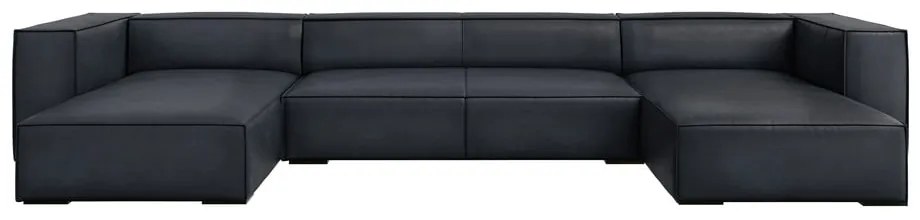 Тъмносин кожен ъглов диван ("U" форма) Madame – Windsor &amp; Co Sofas