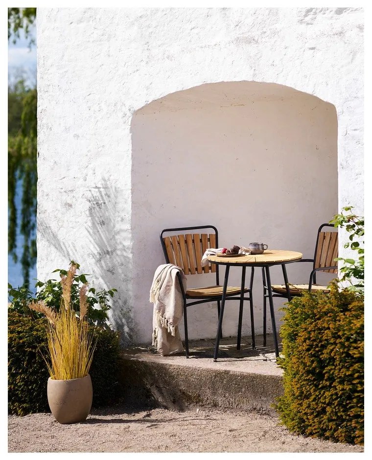 Градински столове в комплект 2 бр. от масивно дърво/метални в естествен цвят Cleveland – House Nordic