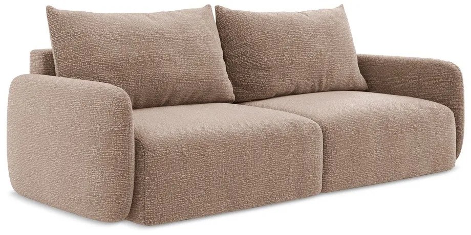 Светлокафяв разтегателен диван с място за съхранение 238 cm Kalena – Makamii