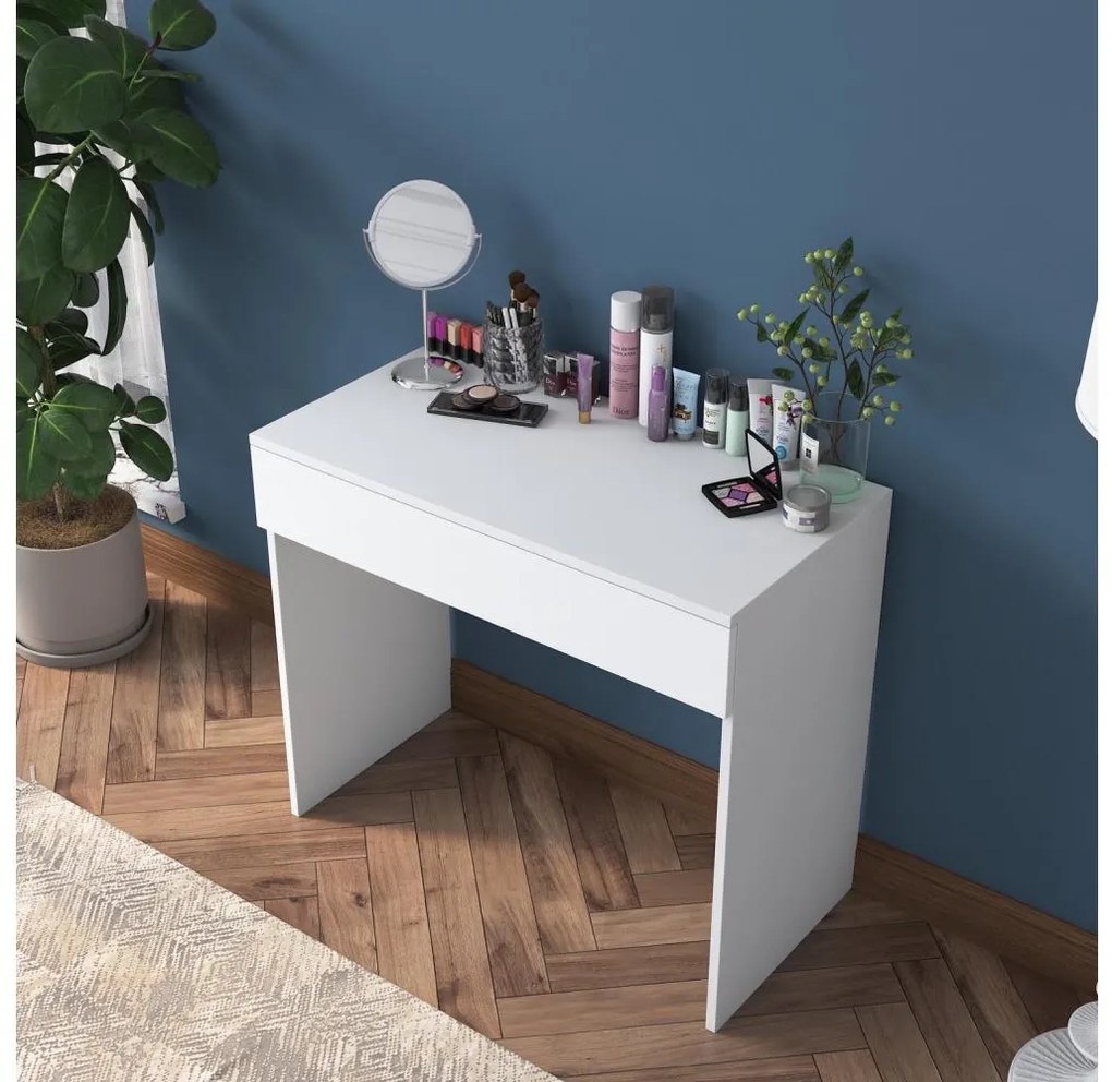 Работна маса RANI 90x76,8 см, бял цвят