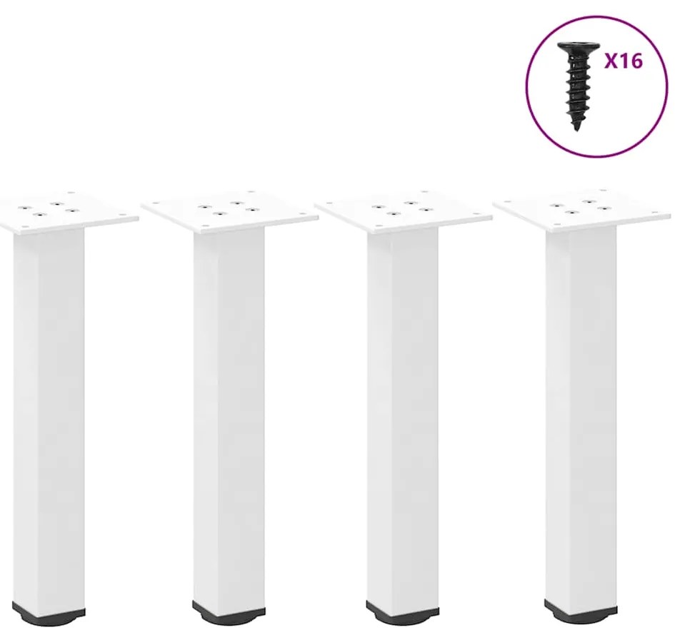 4012449 vidaXL Крака за масичка за кафе, 4 бр., бели, 30-32 см, стомана