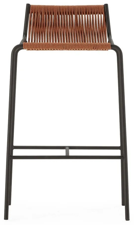 Теракотен метален бар стол (височина на седалката 65 cm) Emily – Marckeric